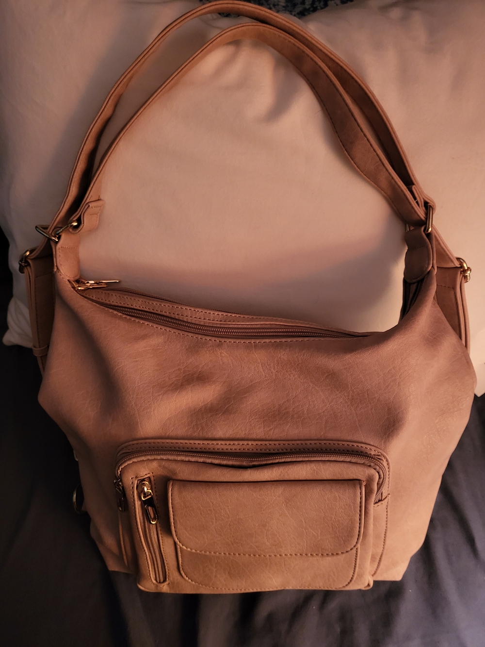 Women's Tan Leather Shoulder Bag - Classic Everyday Tote